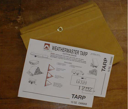 CANVAS TARPS (12OZ DUCK COTTON)- 6 X 8 UP TO 20 X 40
