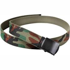 Web Belt Woodland Camo Black Buckle