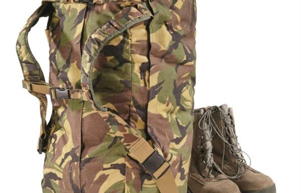 DUTCH CAMO DOUBLE STRAP COMBAT PILOT BAG USED